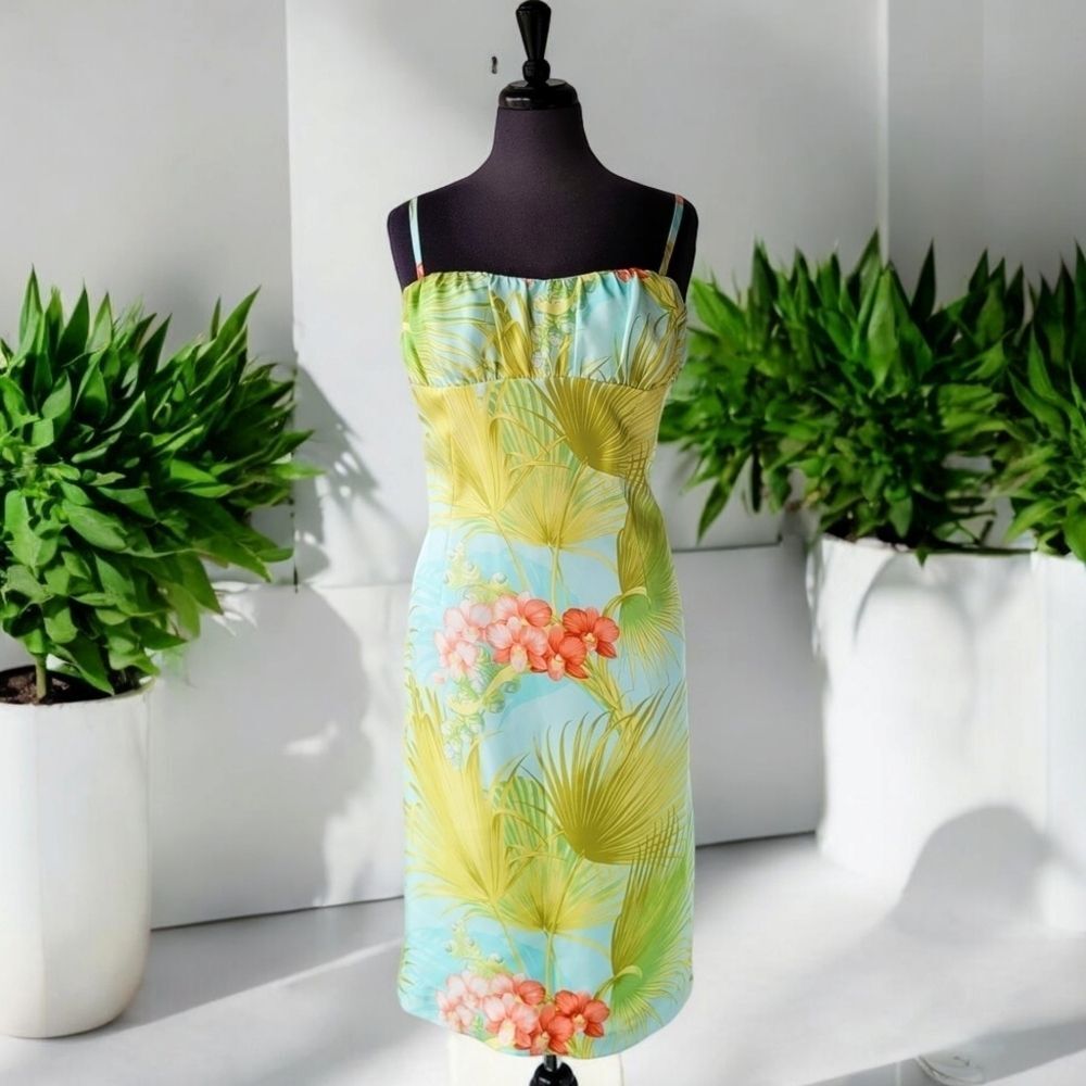 Tommy Bahama Floral Mini Dress - Green and Orange
